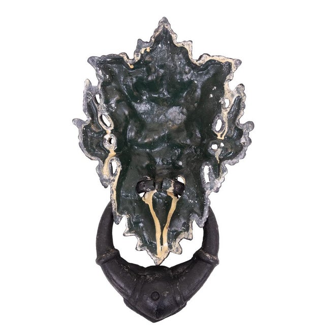 Large Gothic Cast Iron Devil Door Knocker, India, 1950s For Sale - Image 9 of 10