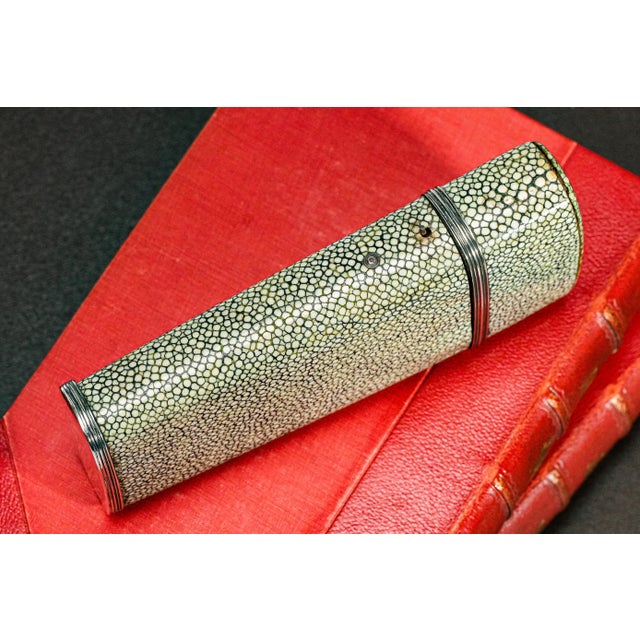 Rare 18th Century Shagreen Leather Sterling Silver Etui Desk Measurement Kit For Sale - Image 16 of 17