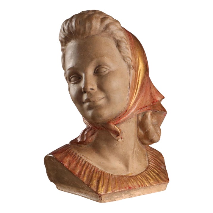Face of Commoner Figure in Terracotta | Chairish