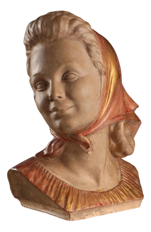 Face of Commoner Figure in Terracotta
