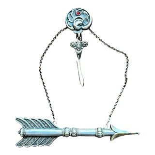 Victorian Silver Arrow-Form Chatelaine Needle Case with Fittings, 1890 For Sale