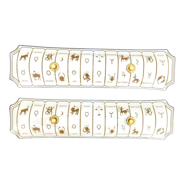1970s Astrological Wall Lights, Pair For Sale