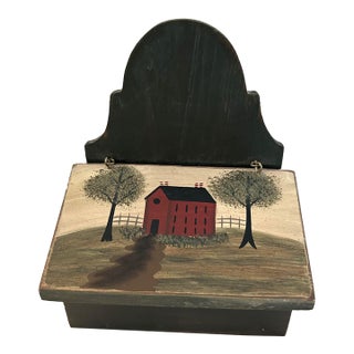 Vintage Hanging Wood Shaker Salt Box For Sale