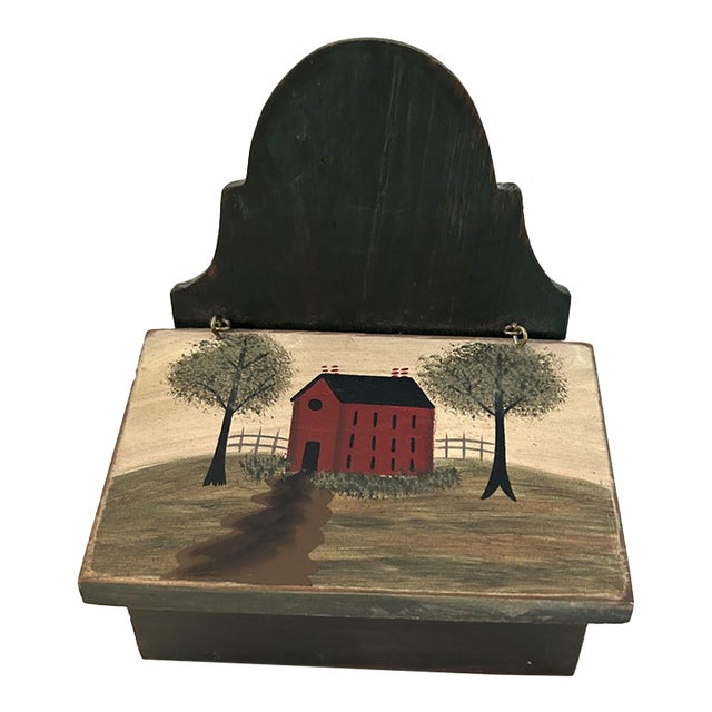 Vintage Hanging Wood Shaker Salt Box For Sale