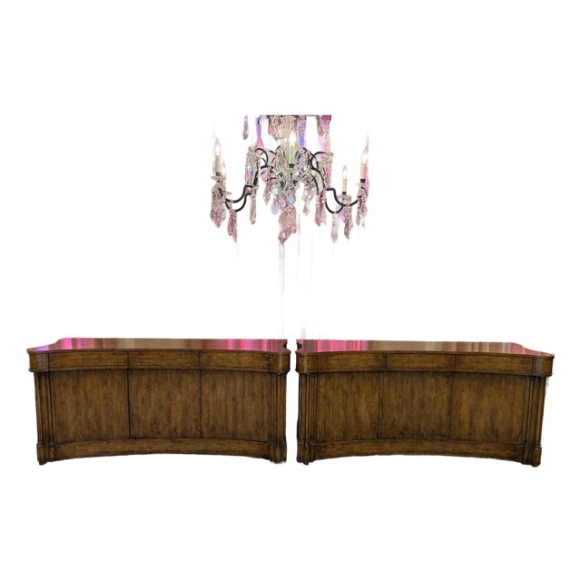 Pair of 2002 Michael Taylor Designs #0322 “Saintsbury” Sideboards With Diana/Antiqued Tobacco Finish For Sale