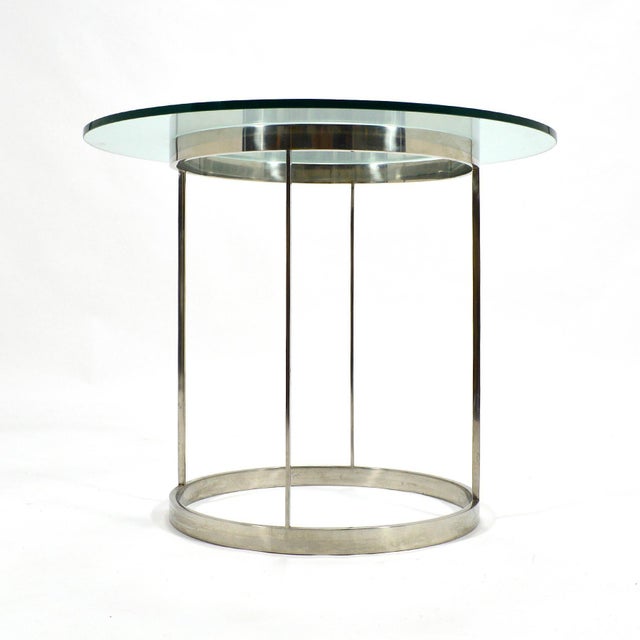Metal Vintage Custom Fabricated Stainless Steel Side Table For Sale - Image 7 of 10