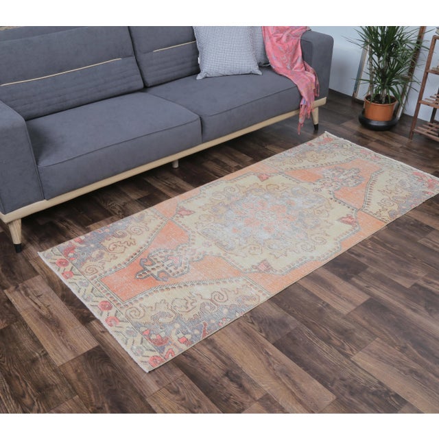 Turkish 1970s Vintage Turkish Oushak Handmade Pink Wool Rug For Sale - Image 3 of 8