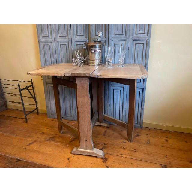French Wine Tasting Folding Side Table in Beech, 1890s For Sale - Image 13 of 16