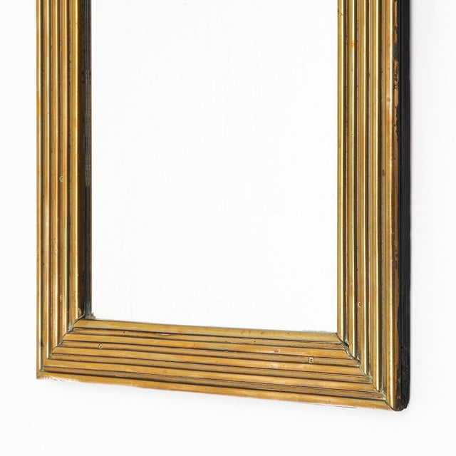 Metal Mid-Century French Brass Mirror For Sale - Image 7 of 9