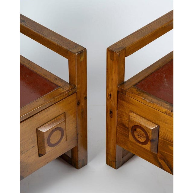 Wooden Bedside Tables, 1960s, Set of 2 For Sale - Image 4 of 8