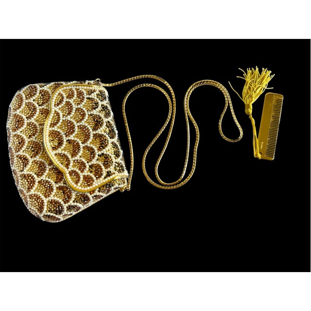 70s Judith Leiber Pearl Scallops Carry Secrets Crystal Shoulder Evening Bag Vintage For Sale In Los Angeles - Image 6 of 13