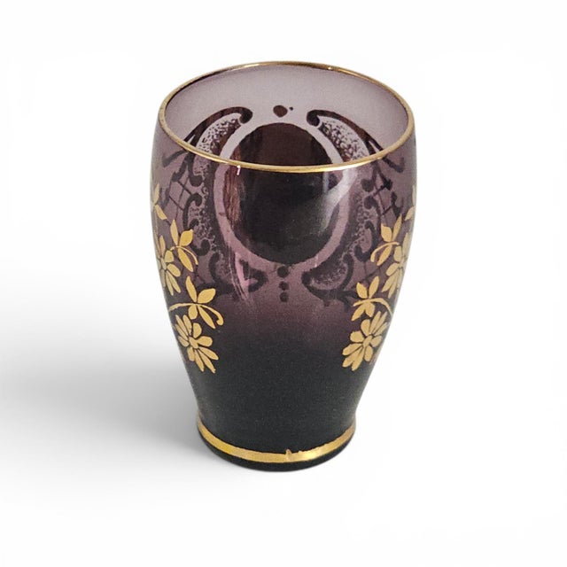 Vintage Venetian Hand-Blown Amethyst Art Glass Decanter Set 11.5" With 4 Cordials For Sale - Image 12 of 18