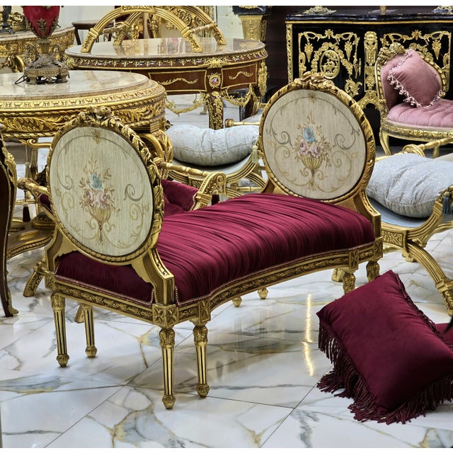 Marquis French Tufted Bench Velvet For Sale In Miami - Image 6 of 7