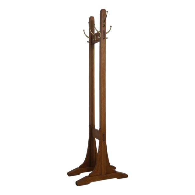 Stickley Mission Oak Coat Rack Hall Tree For Sale