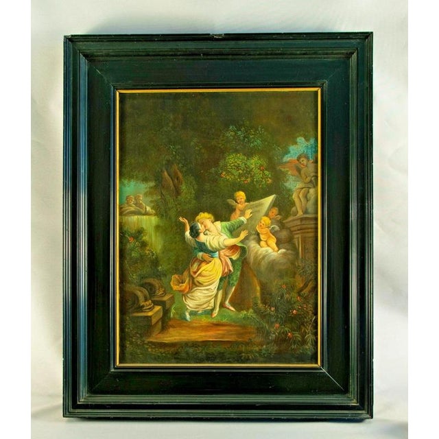 A captivating late 19th-century Italian School oil painting entitled “The Sermon of Love,” painted in Rome and dated 1886....
