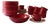 Mid-Century Modern Dutch Crimson Red Stoneware Dinner Service by Potterie De Driehoek Huizen, 1960, Set of 26 For Sale