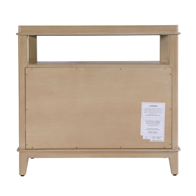 Highbury 28 in. W Rectangular Wood 2 Drawer Nightstand with Open Shelf, Antique Beige Gray For Sale In Chicago - Image 6 of 8
