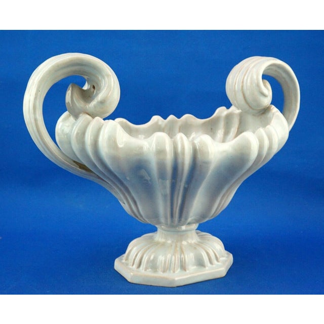 Item : A magnificent, extremely rare two-handled mantle vase in majolica ceramic, entirely hand-crafted on a lathe, with...