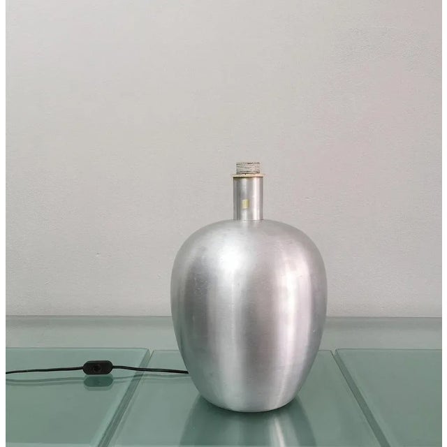 Table Lamp in Brushed Aluminum & Italian Fabric, 1970s For Sale - Image 11 of 12