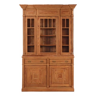 Belgian Two-Part Pine Cabinet, C. 1900 For Sale