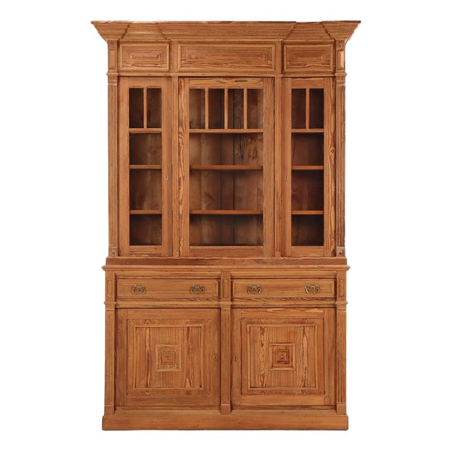 Belgian Two-Part Pine Cabinet, C. 1900 For Sale