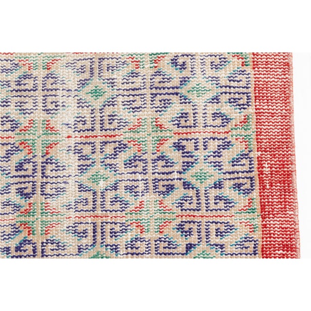 1950s Geometric Tribal Rug, Rustic Farmhouse Hallway Decor For Sale - Image 6 of 10