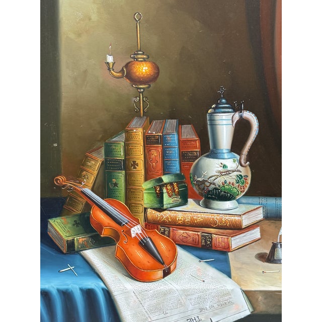Early 21st Century Heather European Still Life Oil Painting, Signed For Sale - Image 5 of 12