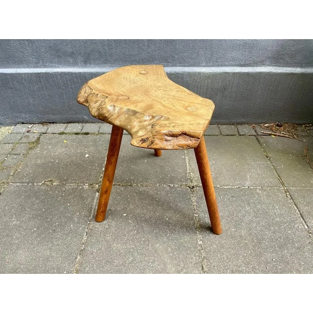 Vintage Italian Live Edge Side Table or Stool in Chestnut Oak, 1970s For Sale - Image 10 of 10