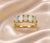 Traditional Late 20th Century Size 6.75 14K Yellow Gold Natural Opal Five Stone Band Ring For Sale - Image 3 of 4