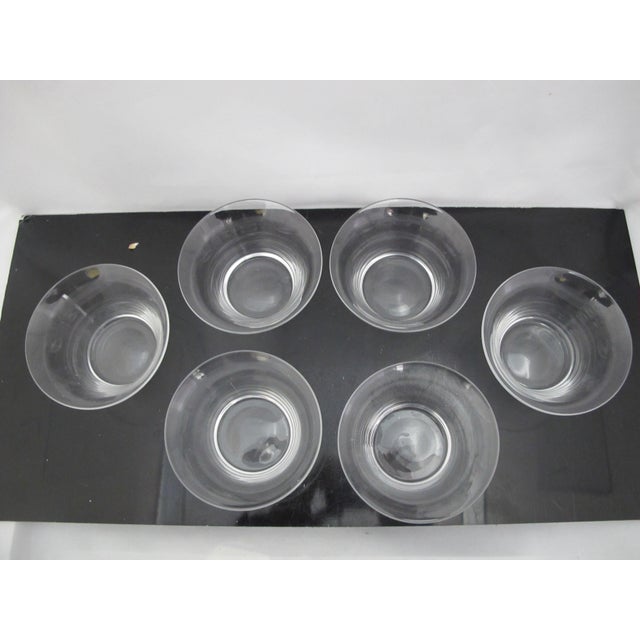 Transparent Early 20th Century Steuben 7737 Pattern Clear Glass Finger Snack Bowl Set of 6 Original Case & Bags For Sale - Image 8 of 10