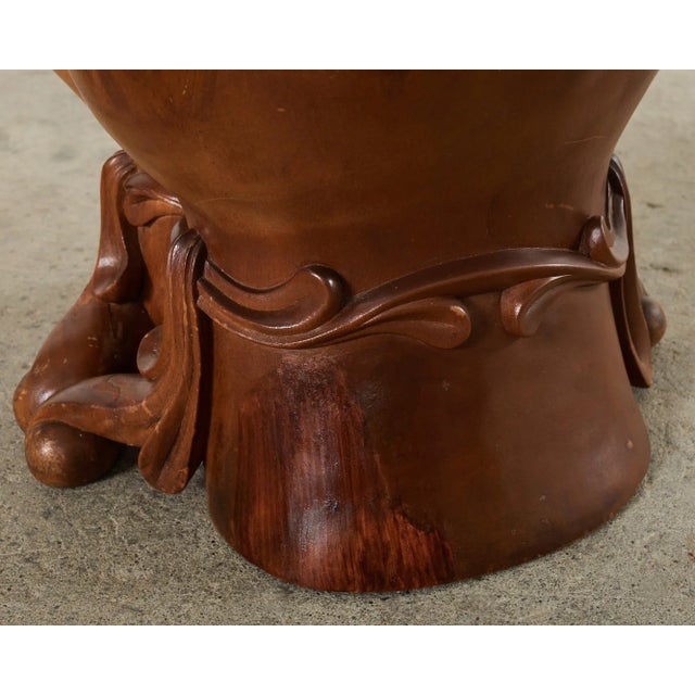Pedro Friedeberg Style Two Hands Carved Walnut Drink Table For Sale - Image 10 of 12