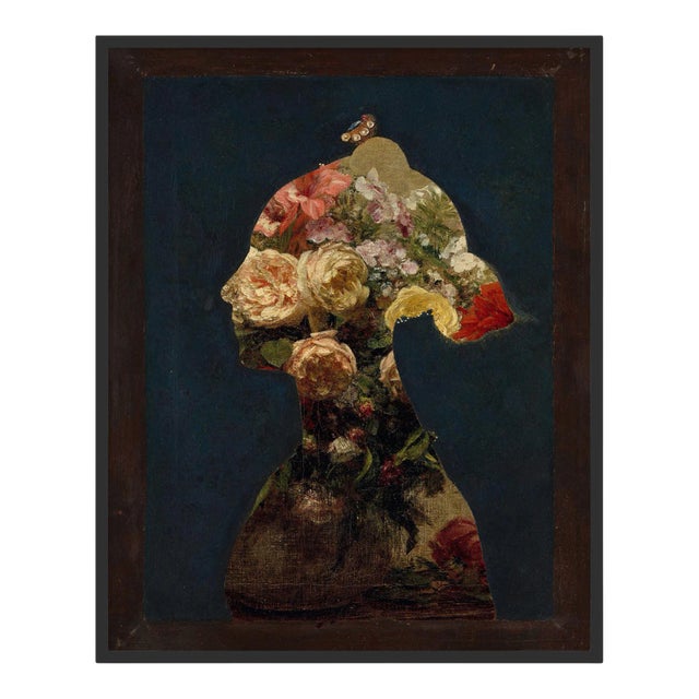 Floral Silhouette 3 by Lara Fowler in Black Frame, Medium Art Print For Sale