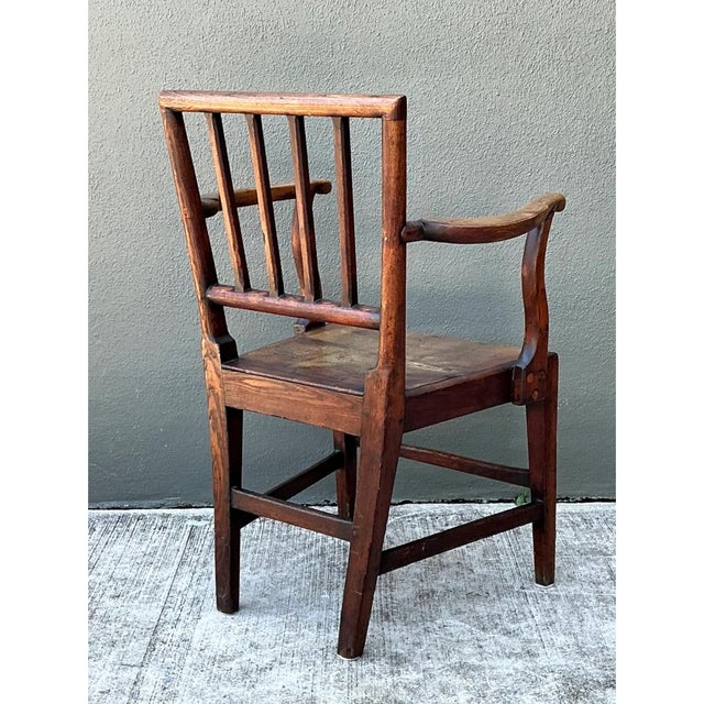 Vintage George III Country House “Elbow” Arm Chair in Elm For Sale - Image 10 of 13