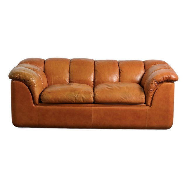 Cocker Leather Sofa by Franco Bresciani for Poltrona Frau, 1970s For Sale
