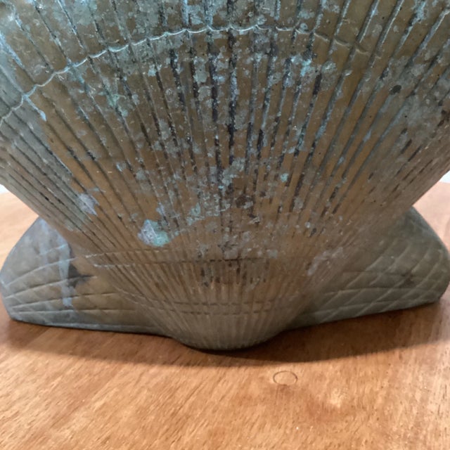 Vintage Brass Sea Shell Basket Pot Planter For Sale In Chicago - Image 6 of 13