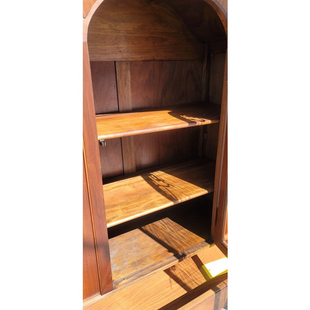 Antique 1920s Walnut Spanish Revival China Cabinet Bookcase For Sale In San Diego - Image 6 of 10