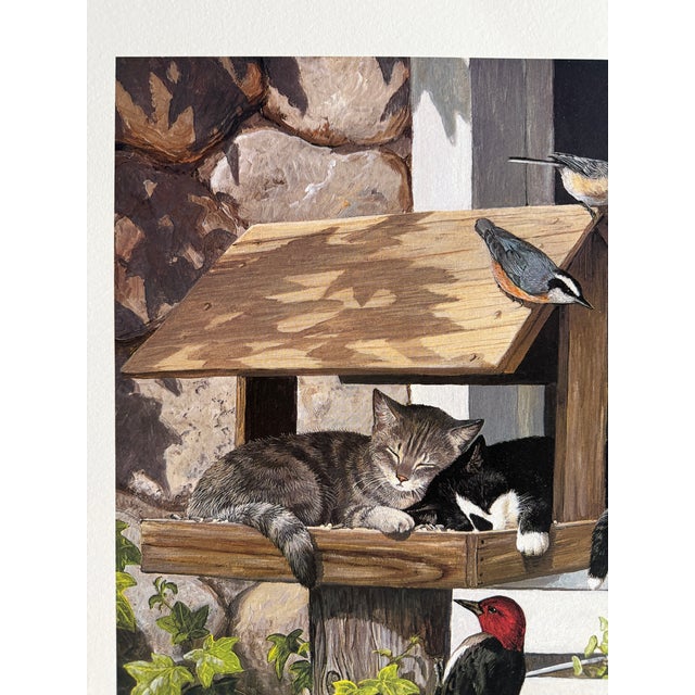 Realism 1995 Persis Clayton Weirs "Do Not Disturb" Signed Numbered 54/950 Print Cats, Birds W/ Coa For Sale - Image 3 of 9