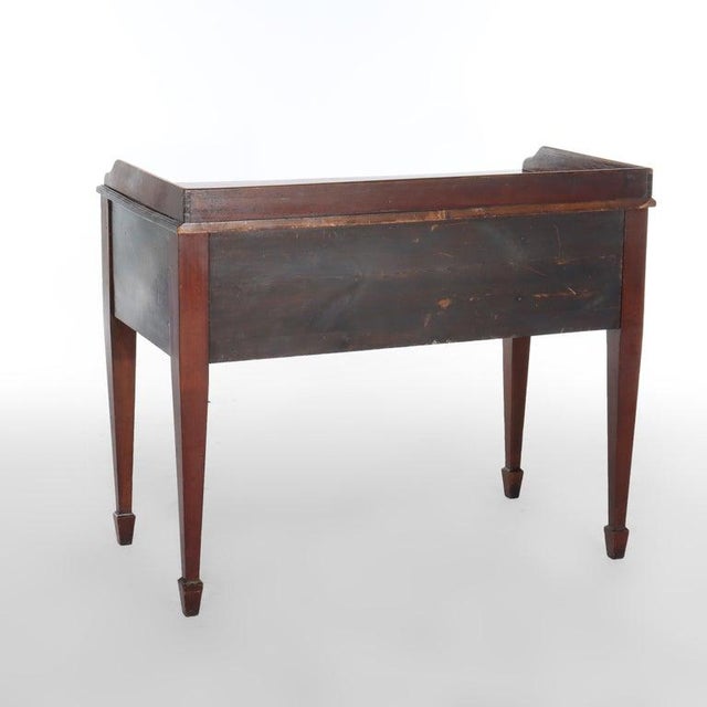 Early 19th Century Antique English George III Mahogany & Satinwood Banded & Inlaid Desk C1830 For Sale - Image 5 of 12