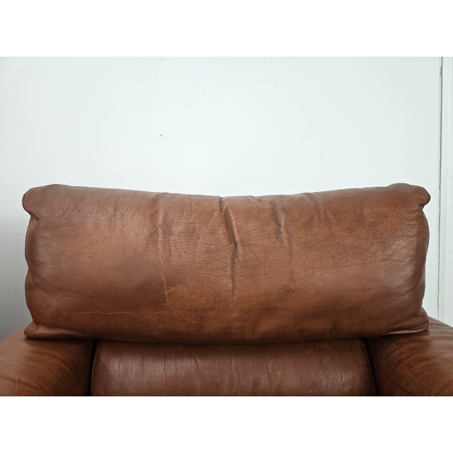 Animal Skin Osaka Brown Leather Armchairs by Moroso, 1980, Set of 2 For Sale - Image 7 of 18