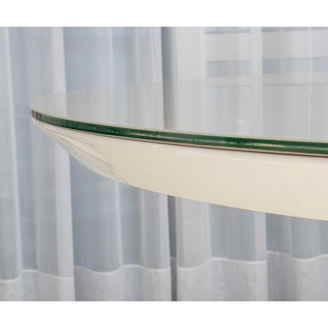 Modern White Lacquer Acrylic Top Dining Table Chairish