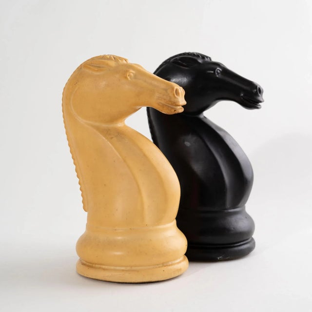 Mid-Century Modern Vintage Oversized Knight Chess Pieces - a Pair For Sale - Image 3 of 10