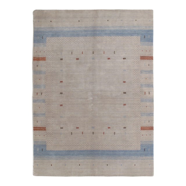 Vintage Hand-Knotted Gabbeh Rug 5'9" X 8'0" For Sale