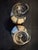 Mid 20th Century Art-Nouveau 5-Panel Tulip Slag Stained Glass Lamp Shade Ceiling Light Fixtures - a Pair For Sale - Image 4 of 7