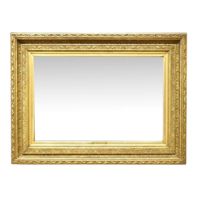 Antique Gilt Wood Wall Mirror With Fern Motif C1890 For Sale