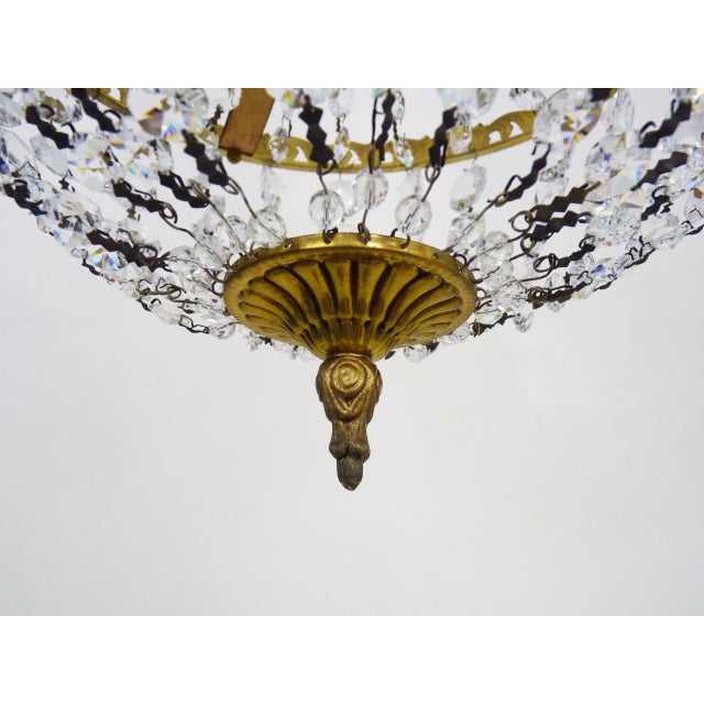Metal Vintage Italian Hot Air Balloon Chandelier with Glass Pendants, 1980s For Sale - Image 7 of 11