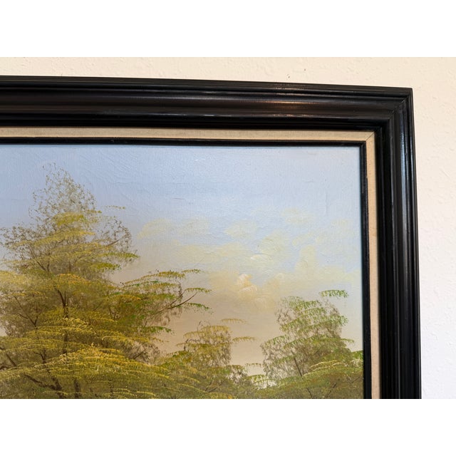 Vintage Original Oil Painting on Canvas, Landscape, Framed Art For Sale - Image 4 of 9