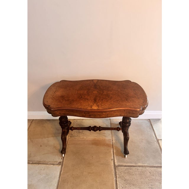 Antique Victorian Burr Walnut Card Table, 1860 For Sale - Image 3 of 11