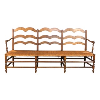 19th-Century Straw-Seated Bench or Radassier, 1890s For Sale