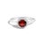 Contemporary 10K White Gold Red Garnet and 3/8 Cttw Diamond Halo Jewelry Set (Earrings, Pendant & Ring) For Sale - Image 3 of 6