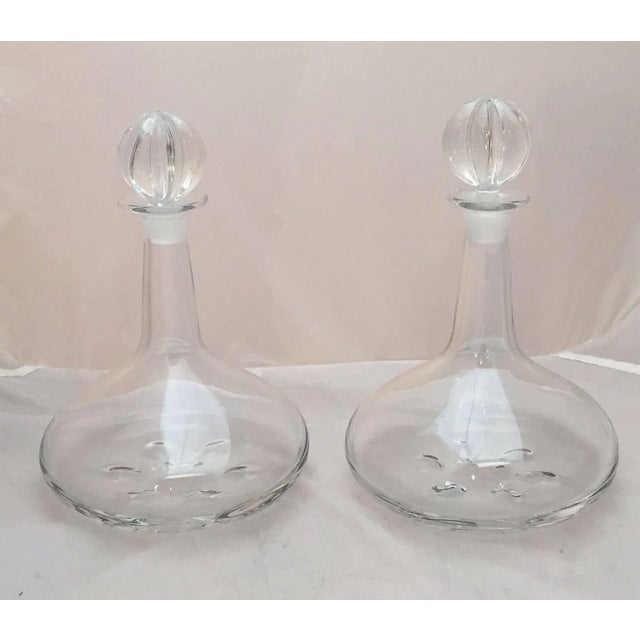Orrefors Crystal Decanters by Nils Landberg a Pair Chairish